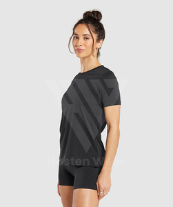T-shirts de sport pour femmes à faible MOQ, prix de gros, personnalisez votre propre logo, t-shirts de sport pour femmes grandes tailles - Product Image 3