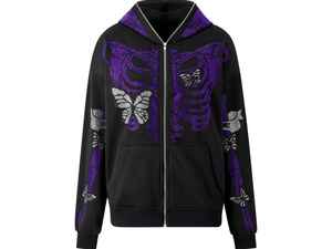 Sweat à capuche orné de strass mode sweat à capuche surdimensionné Streetwear vêtements décontractés pour hommes et femmes en gros - Product Image 3