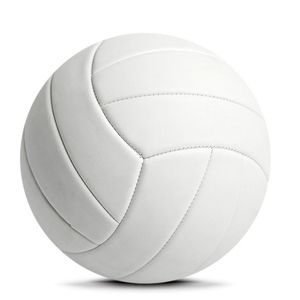 Balle de volley-ball promotionnelle en PVC blanc uni avec logo personnalisé taille 5 cousue à la machine douce au toucher vierge pour cadeau d'entraînement - Product Image 4