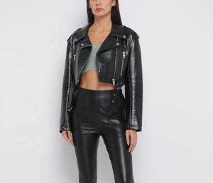 Blouson aviateur en cuir noir pour homme, style motard de luxe avec épaules tombantes, capuche, imperméable, hiver - Product Image 6