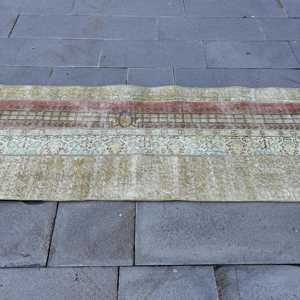 Turkish <b>Runner</b> <b>Rug</b> 2.4x7.6 ft (74x232 cm), Brown Solid Vintage <b>Rug</b> - Product Image 3