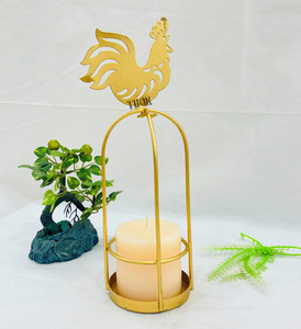 Candelabros cónicos de hierro dorado elegante de 11 pulgadas, candelabros Vintage hechos a mano, bodas, cenas, fiestas, decoración de Navidad al aire libre - Product Image 2