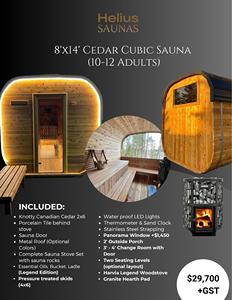 HELIUS Cedar Cube Sauna 5-6 personas Alivio del estrés al aire libre Spa Sauna de vapor húmedo Uso de salud - Product Image 6