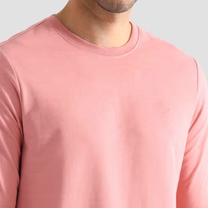 Camiseta lisa de manga larga de alta calidad para hombre, Camiseta de cuello redondo de algodón ligero transpirable, impresión personalizada disponible - Product Image 4
