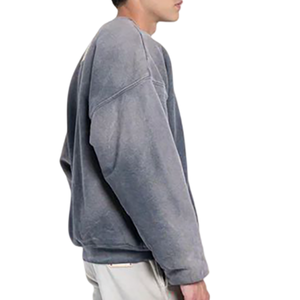Sweat-shirt à poignets élastiques pour hommes avec logo personnalisé respirant à manches longues New Basics Sweat-shirt en coton mélangé pour hommes - Product Image 5