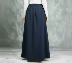 Falda Midi Informal para Mujer, Holgada, con Cintura Elástica, de Poliéster y Elastano - Product Image 6