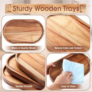 Premium Wooden <b>Serving</b> <b>Tray</b> with Natural Look, Designed for Tea, Coffee, Breakfast and Party <b>Serving</b> - Product Image 2