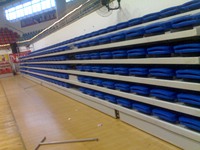 JY-769 Gradas Telescópicas Plegables Modernas, Asientos Retráctiles para Estadios, Gimnasios, Centros Deportivos Escolares