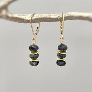 Vibrant Black Tourmaline Handmade 925 <b>Solid</b> <b>Silver</b> Black Gemstone Lightweight Earrings Everyday Jewelry for Women Birthstone - Product Image 1