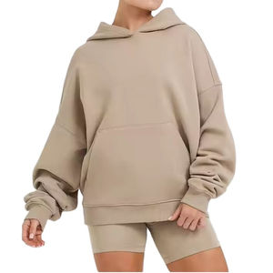 High Quality <b>Short</b> <b>Sweatpants</b> and Hoodie Set Women's Hoodie and <b>Shorts</b> Set Long Sleeved Women Hoodie Sets - Product Image 1