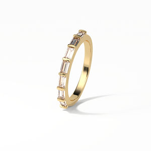 Half Eternity Wedding Band 0.56 TW Baguette Incolore Moissanite Band - Product Image 3