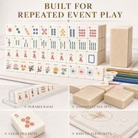 Maßgefertigtes Amerikanisches Mahjong-Turnierset aus Acryl für 4 Spieler mit Spielsteinen, Matten und Gestellen für Clubs, Ligas und Events im Großhandel