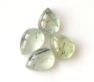 Piedras Preciosas Naturales de Prehnita Verde al por Mayor, Cabujones en Forma de Pera de 3x5mm-20x30mm con Reverso Plano, Piedras Sueltas con Juego de Color para Fabricación de Joyas - Product Image 5