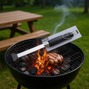 Expert Chrome and Black PE470 45cm Silicone <b>BBQ</b> Brush Premium <b>BBQ</b> Tools - Product Image 3