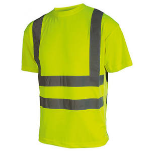 Short Sleeve 100% Polyester Knitted Fabric <b>Hi</b> <b>Vis</b> Workwear <b>Shirts</b> Safety Reflective <b>T</b>-<b>Shirt</b> for Men - Product Image 1