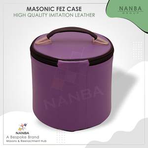 Étui de luxe pour fez maçonnique, boîte de rangement et d'exposition en similicuir |   Étuis pour casquettes des francs-maçons, violet - Product Image 3