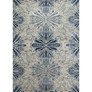 Tapis en laine et soie de bambou noué à la main Kavi Blue, collection Chaos Theory, motif abstrait pour la maison, le salon, le couloir, 10 mm, rectangulaire - Product Image 1