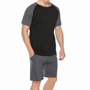 Producto en Oferta, Nuevo Conjunto de Verano para Hombre, Camiseta de Manga Corta y Pantalones Cortos, Conjunto de Dos Piezas en Color de Contraste para Adultos - Product Image 2