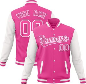 Chaqueta universitaria bordada personalizada con estilo Unisex, chaqueta de bombardero de motocicleta fina con soporte de relleno de algodón de lana de cuero suave para primavera - Product Image 1