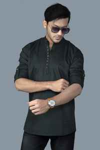 <b>Indian</b> Shirt <b>Kurta</b> Solid Shirt <b>Men</b> Top Tunic White Color Short <b>Kurta</b> - Product Image 6