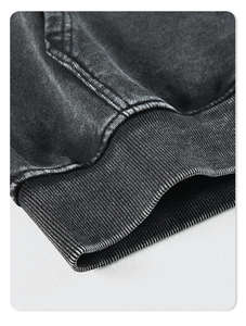 Sweat à capuche personnalisé avec un design sur l'étiquette de la capuche, appliqué peint à la main, délavé à l'acide, déchiré, fermeture éclair, sweat à capuche pour hommes - Product Image 5