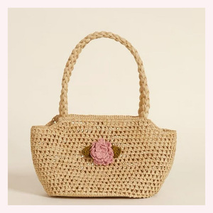 กระเป๋าถือหวายและผ้า Raffia ดีไซเนอร์พิเศษกระเป๋าถือทอจากหญ้าทะเลพร้อมด้วยไข่มุกและเพชรที่หรูหรา - Product Image 1