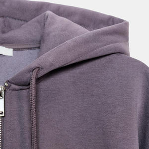Women's Fleece <b>Cropped</b> <b>Hoodie</b> With Long Sleeves /Factory Rate Metal <b>Zip</b>-<b>Up</b> Pockets. Crop Top With Cozy Breathable Soft Fabric - Product Image 3