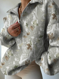 Camoflouge Unisex half zip Hoodies Pullover Hoodies para damas con personalización - Product Image 3