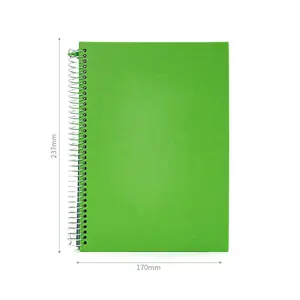 Carnet de notes à couverture rigide en PU vert personnalisé, journal de fitness et planificateur, carnet à spirale pour l'entraînement