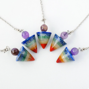 7 Chakra Guérison Cristaux Pendule pour Radiesthésie Divination Quartz Pierre Naturelle Antique Reiki Pendentif Pendula Bijoux - Product Image 3