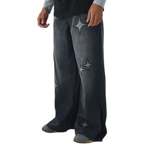 Pantalones vaqueros desgastados para hombre con estilo, pantalones vaqueros rasgados a la moda, ajustados, hechos a medida, al por mayor, para ropa de calle diaria informal - Product Image 1