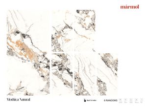 Carreaux en porcelaine émaillée MOTHICA 600x1200mm, marbre naturel, style européen moderne, finition brillante, antidérapant, antibactérien, salle de bain - Product Image 2