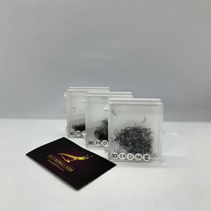 Extensions de cils en gros, plateaux de cils synthétiques pré-faits 3D, volume naturel, noir mat cachemire, 0,07 mm, marque privée - Product Image 1