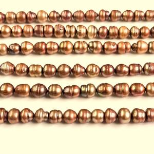 Perles de culture d'eau douce brunes de qualité supérieure, 8-9 mm, perles naturelles en vrac pour la fabrication de bijoux, brin de 15 pouces de long - Product Image 6