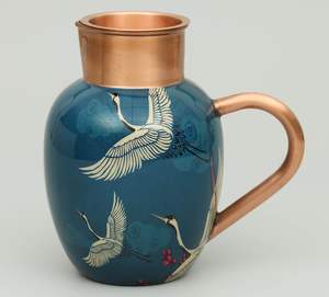 Peacock Design Copper Jug Set With Natural Antibacterial Properties Keep the Peacock Copper Jug Set Handy on Your <b>Desk</b> - Product Image 4