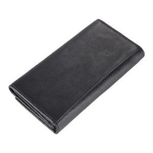 Men's Genuine Leather Slim <b>Wallet</b> With Striped Lining Fold Closure <b>Card</b> <b>Holder</b> Short Length Minimalist Design - Product Image 2
