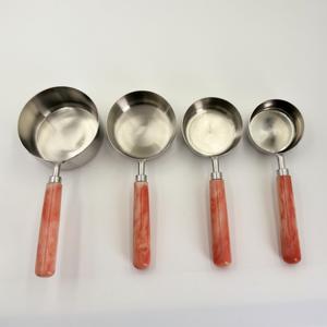 Wholesale new Shape Stainless Steel 202 Large Small Saucier <b>Measuring</b> <b>Spoon</b> Sauce <b>Spoon</b> Spout <b>Spoon</b> With Resin Handle - Product Image 1