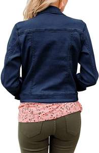 Women <b>denim</b> <b>jacket</b> <b>short</b> cut fashionable daily outerwear option creating stylish outfit looks for seasonal modern wear - Product Image 6