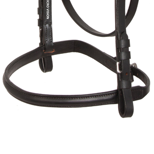 <b>Top</b> Notch Craftmanship Black Brown Raised Eventing Leather Horse English Bridle Stitched, Adjustable Dressage Horse Bridle - Product Image 6