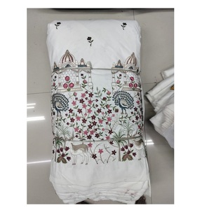 Tela de Bordado de Satén Malai Suave Más Vendida, de Peso Medio, para Vestidos Tradicionales, Ropa Festiva y Proyectos de Moda - Product Image 1