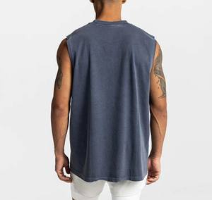 Camiseta sin mangas de algodón para hombre, camiseta transpirable para entrenamiento en gimnasio, logotipo personalizado, diseño informal atlético sin mangas, respetuoso con el medio ambiente, secado rápido OEM - Product Image 6