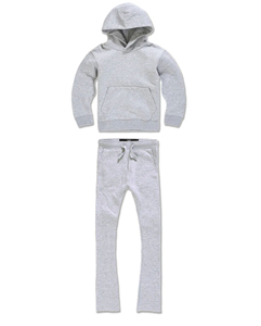 Combinaisons de survêtement superposées personnalisées pour enfants Combinaisons de survêtement à capuche pour bébés garçons Pantalons de survêtement unisexes et survêtements évasés Ensembles de jogging - Product Image 4