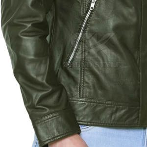 Chaqueta de Cuero para Hombre, Nueva Llegada 2026, Alta Calidad, con MOQ Bajo, Chaqueta de Cuero Teñido a la Moda - Product Image 6