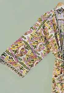 Bata Kimono de Algodón con Estampado Floral y de Aves, Hecha a Mano, para Mujer, Ropa de Estar para Novias, Lista para Bodas - Product Image 2