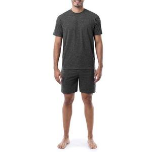 Dernière mode estivale, ensembles décontractés pour hommes, t-shirt et short à taille élastique, couleur unie gris, vêtements pour hommes, ensembles jumeaux en vente - Product Image 1