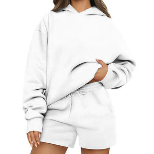 Unisex Trade Customized Hoodie and Top Lady Fashion Digital Print 2pc <b>Short</b> <b>Set</b> with Hooded Collar <b>for</b> <b>Women</b> and Girls - Product Image 2