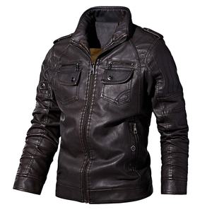 Chaqueta de moto informal para hombre, cortavientos de piel de oveja auténtica con abrigos de cuero de motorista de lana, novedad - Product Image 1