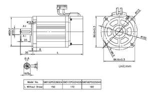 Motor Servo Trifásico Impermeable SYMBANG S90 220V 1.0kW con Eficiencia IE4, Certificación CCC/CE, 50/60Hz, Montaje en Panel - Product Image 2
