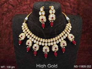 Kundan jewelry ensemble de colliers fantaisie en or - Product Image 3
