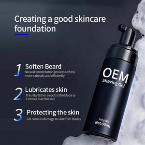 Gel à raser en mousse à étiquette privée, crème à raser pour peaux sensibles, soin quotidien <span class=keywords><strong>de</strong></span> la barbe pour hommes - Product Image 3
